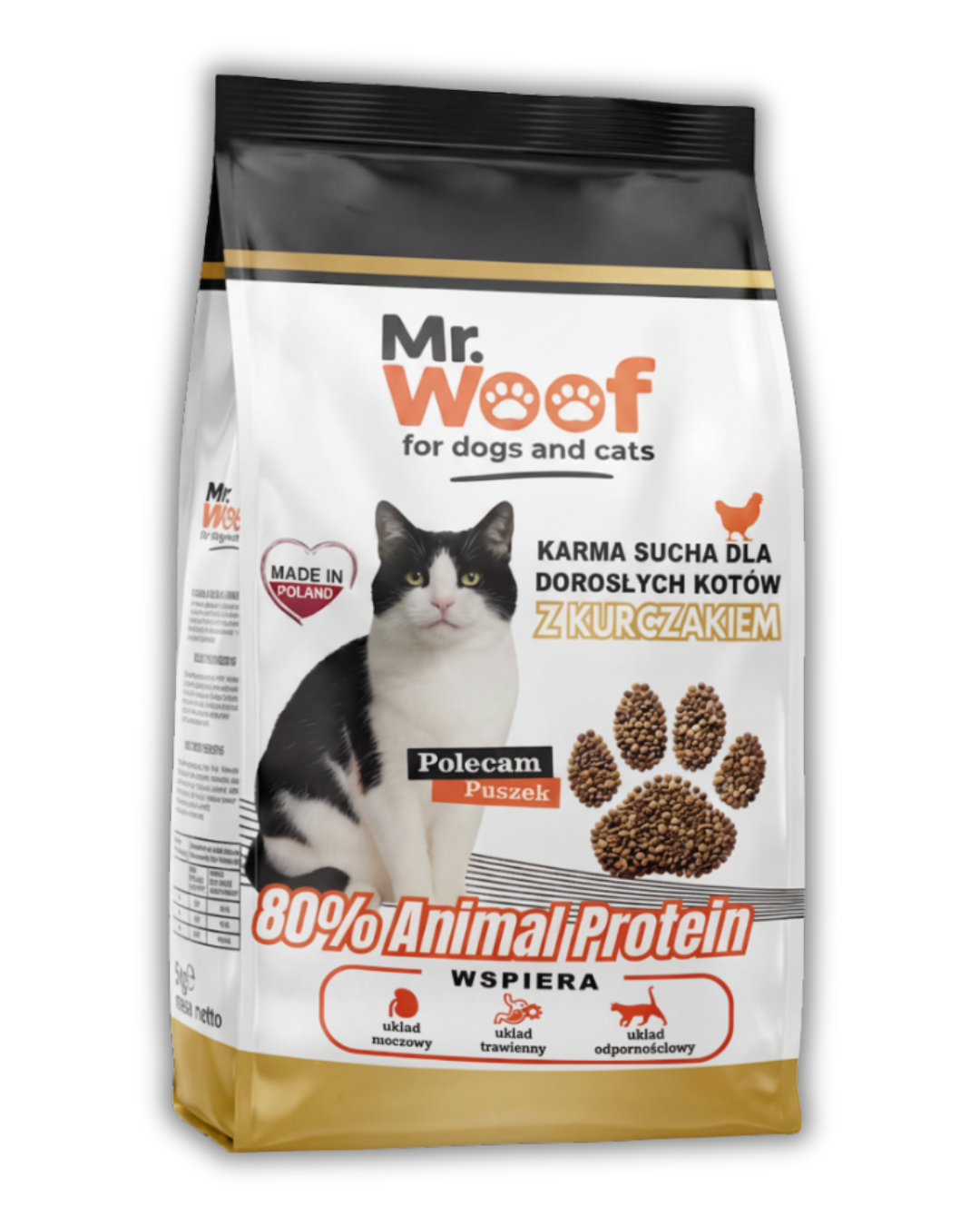Sucha karma dla dorosłych kotów z kurczakiem Mr. Woof 5 kg