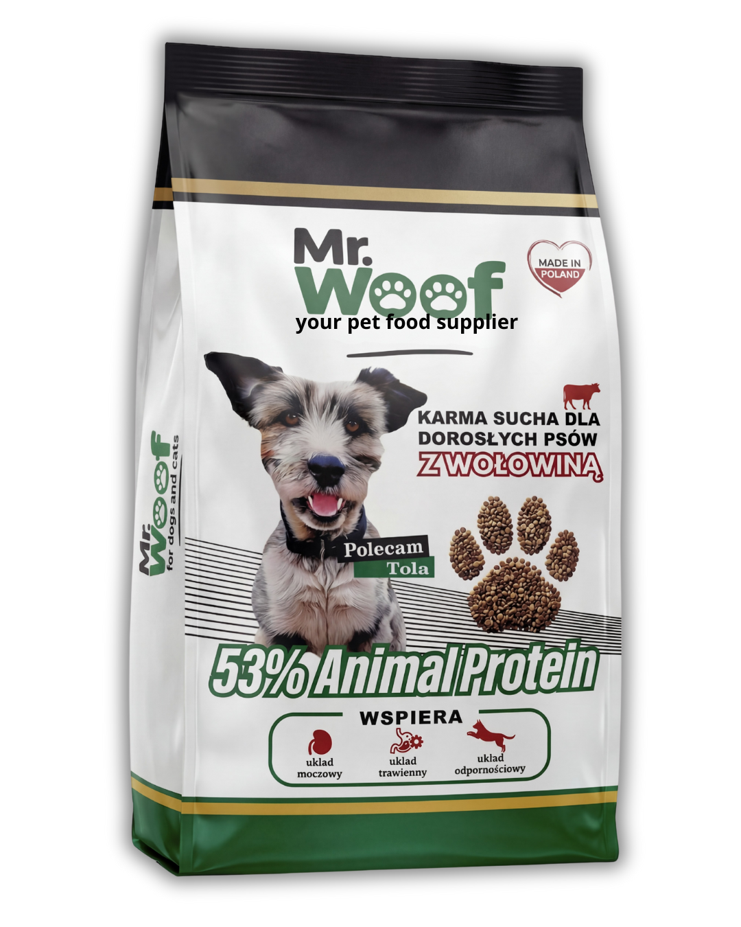 Sucha karma dla dorosłych psów z wołowiną Mr. Woof 10 kg
