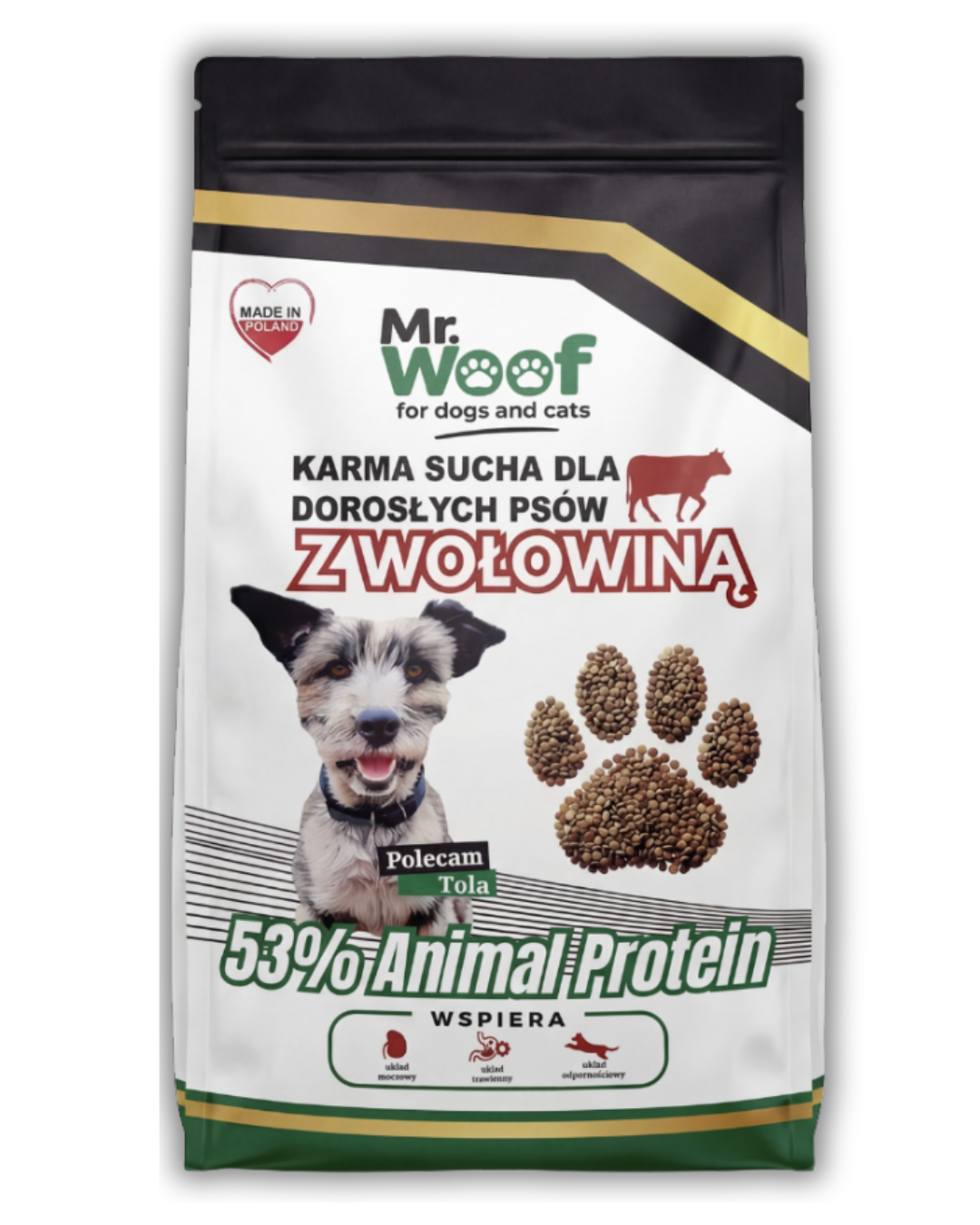 Sucha karma dla dorosłych psów z wołowiną Mr. Woof 3 kg